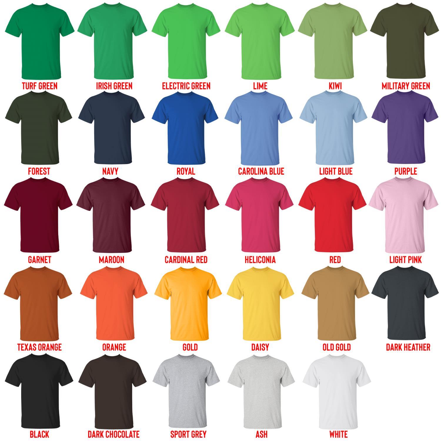 t shirt color chart - Rurouni Kenshin Shop