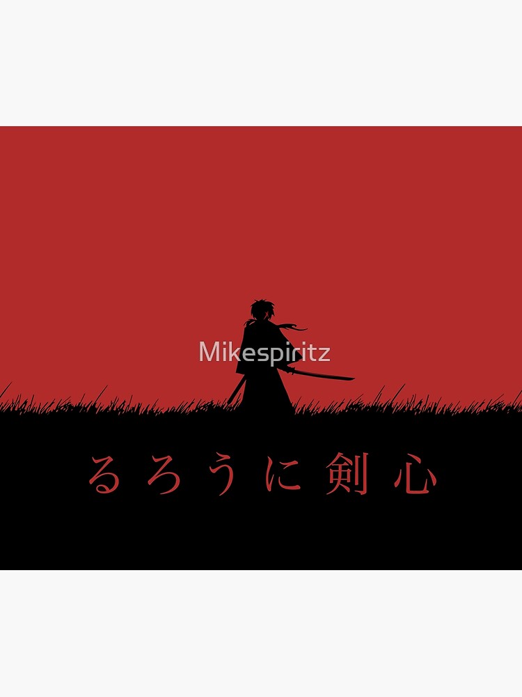 Rurouni Kenshin Himura In Red Background Tapestry - Image 2