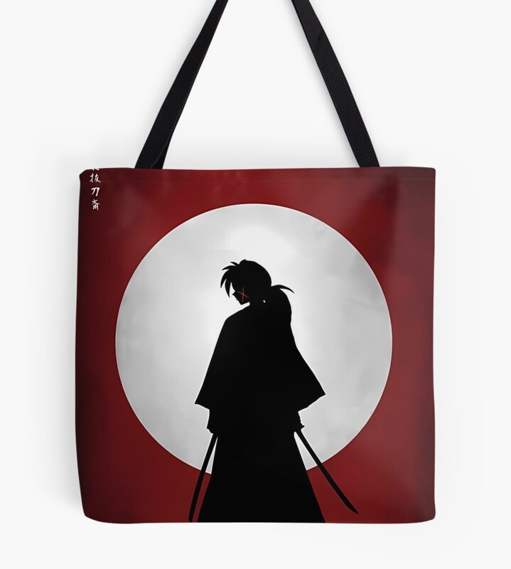 Rurouni Kenshin Himura Kenshin With White Moon Tote Bag