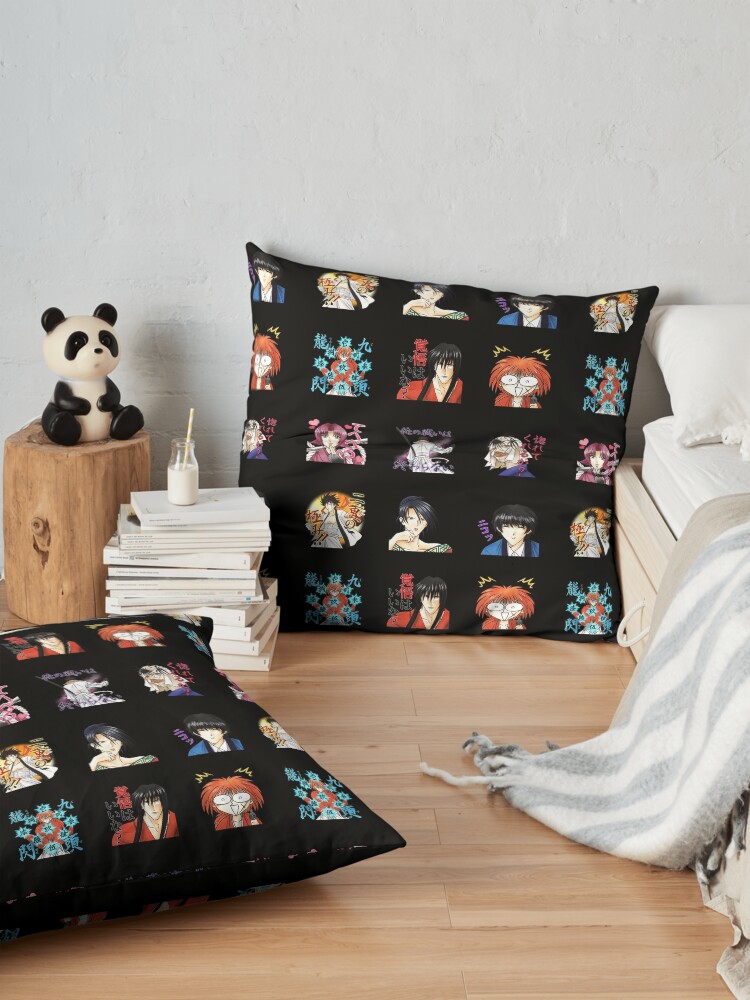 Rurouni Kenshin Pack Characters Stickers Throw Pillow - Image 2
