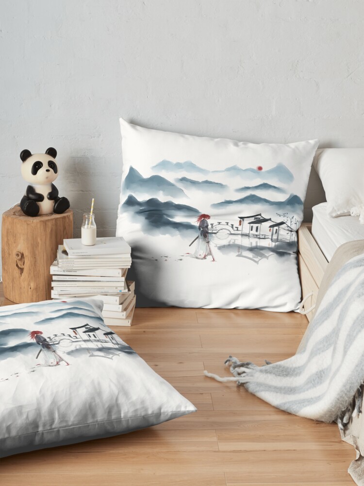 Watercolor Rurouni Kenshin Throw Pillow - Image 2