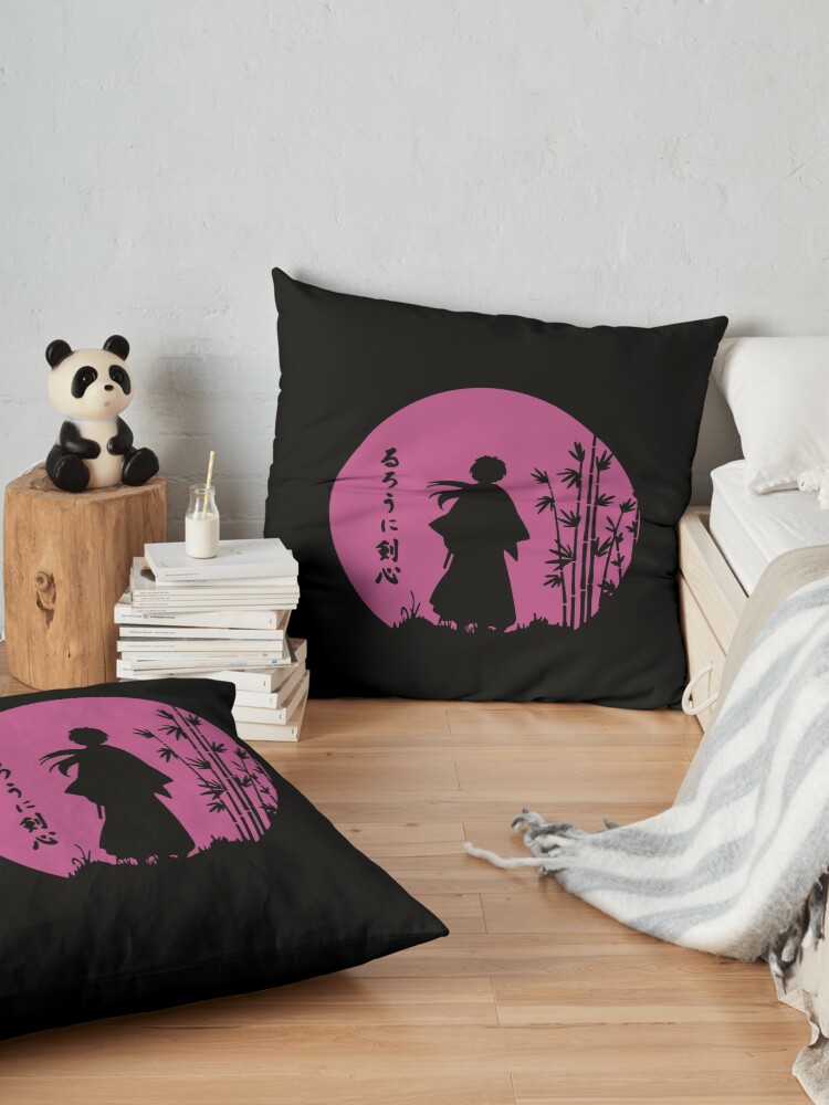 Rurouni Kenshin Retro Vintage 1 Tshirt Throw Pillow - Image 2