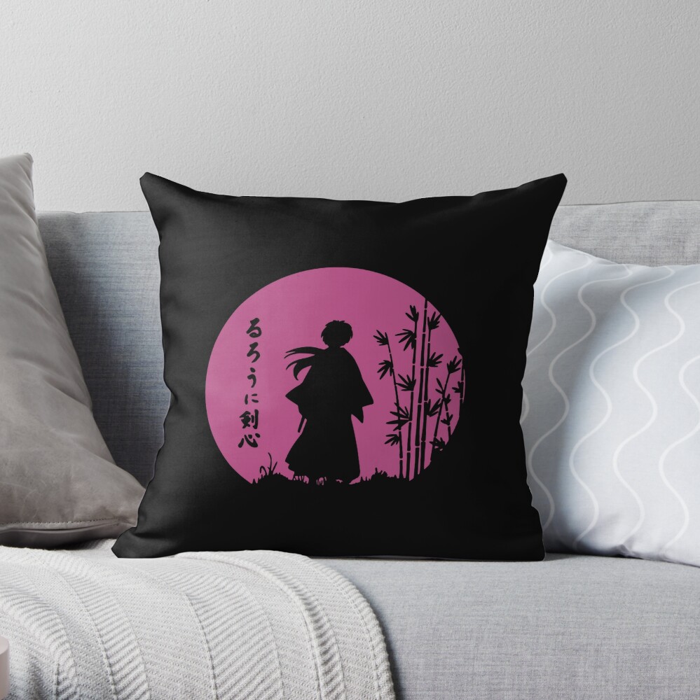 Rurouni Kenshin Retro Vintage 1 Tshirt Throw Pillow