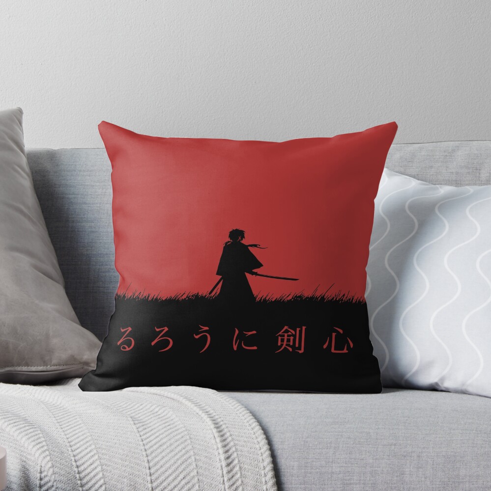 Rurouni Kenshin Red Sky Throw Pillow