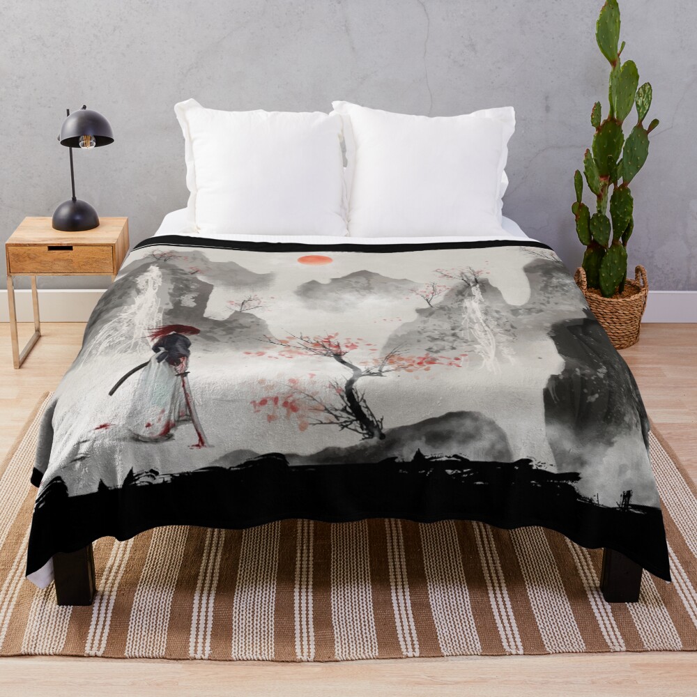 Watercolor Anime Rurouni Kenshin Throw Blanket