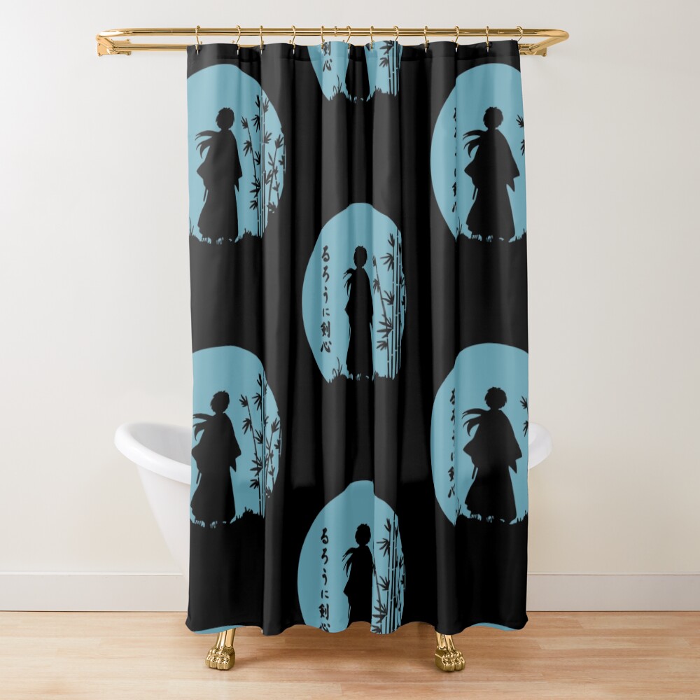 Rurouni Kenshin Blue V1 Tshirt Shower Curtain