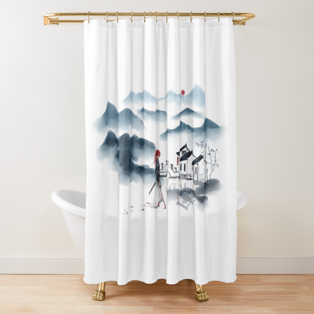 Watercolor Rurouni Kenshin Shower Curtain
