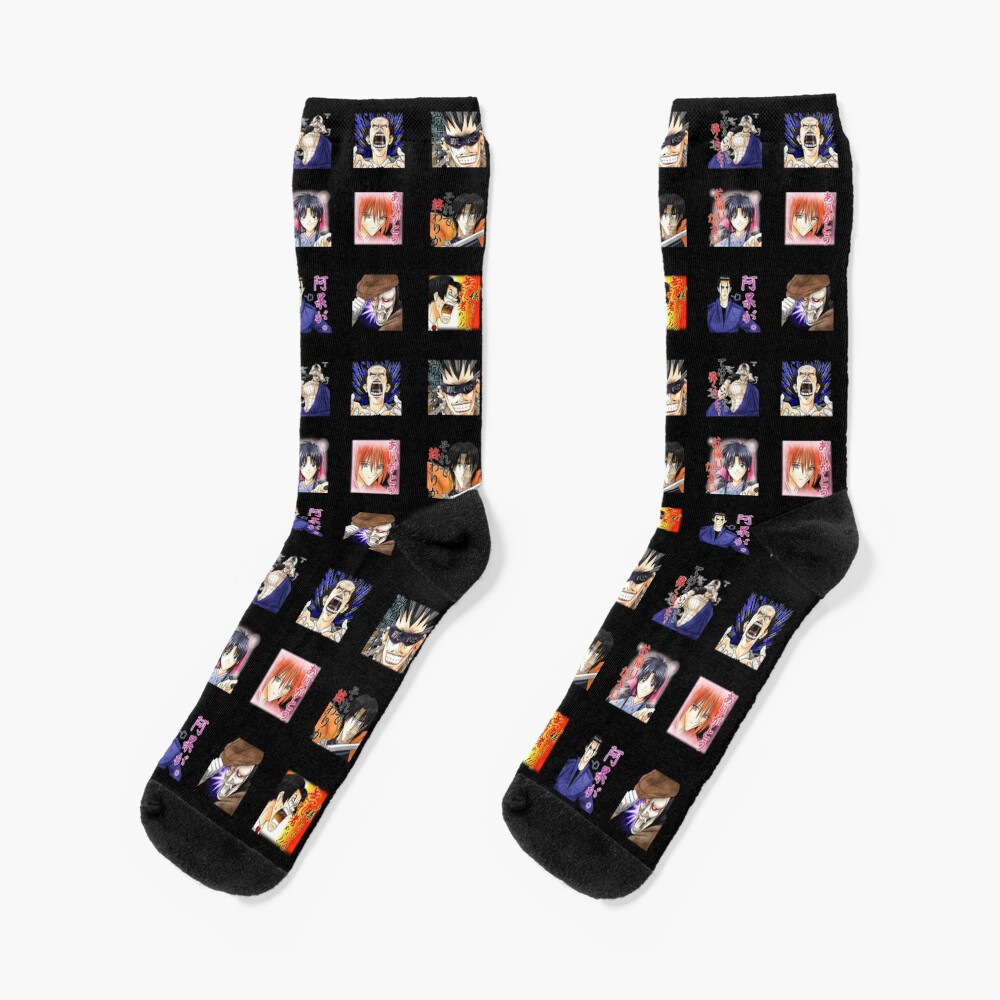 Rurouni Kenshin Pack Main Charaters Stickers Socks