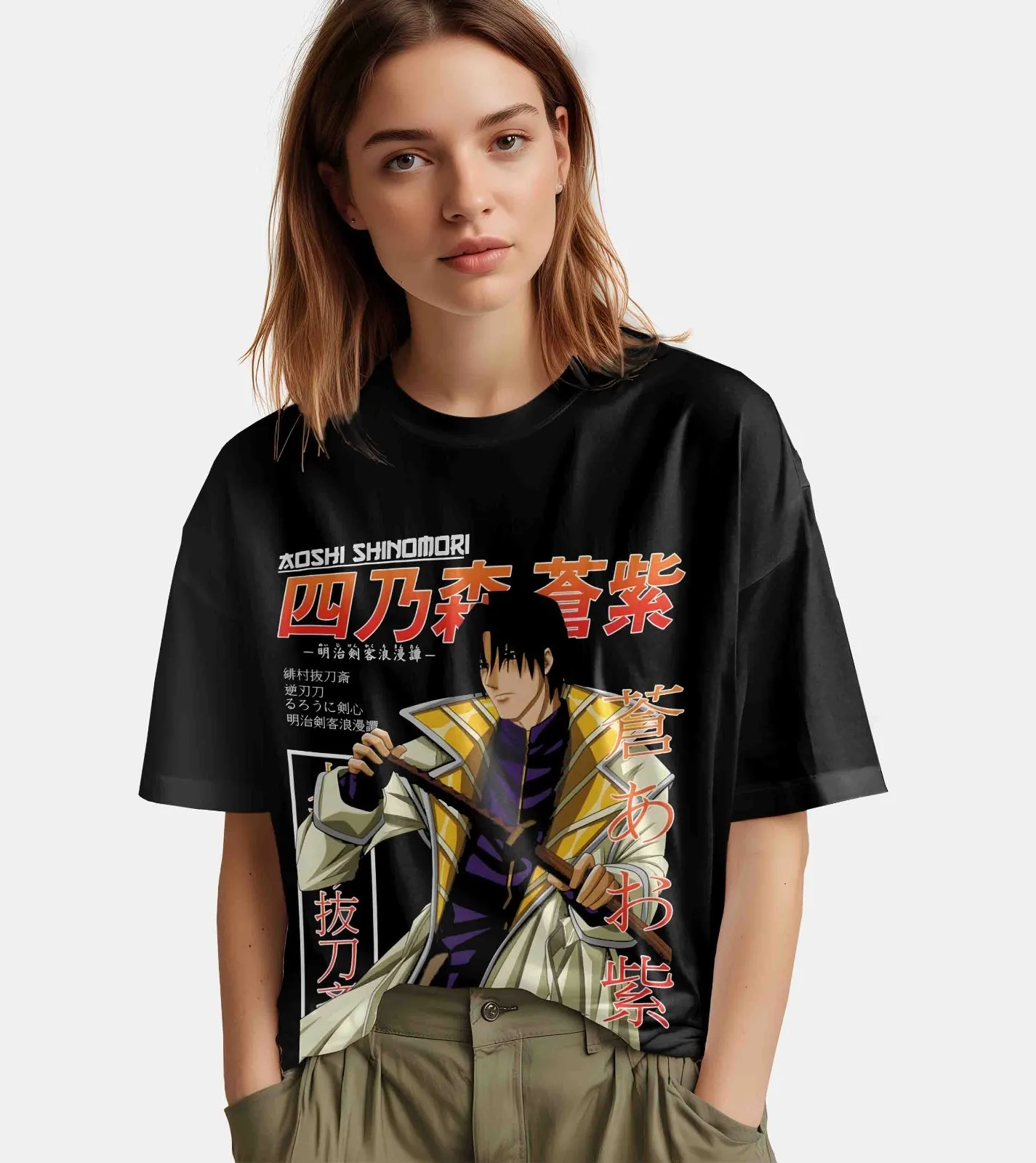 Rurouni Kenshin Battousai Aoshi Saito Anime Manga T-Shirt - Image 2